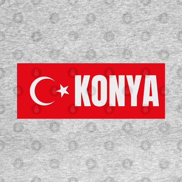 Konya City in Turkish Flag by aybe7elf